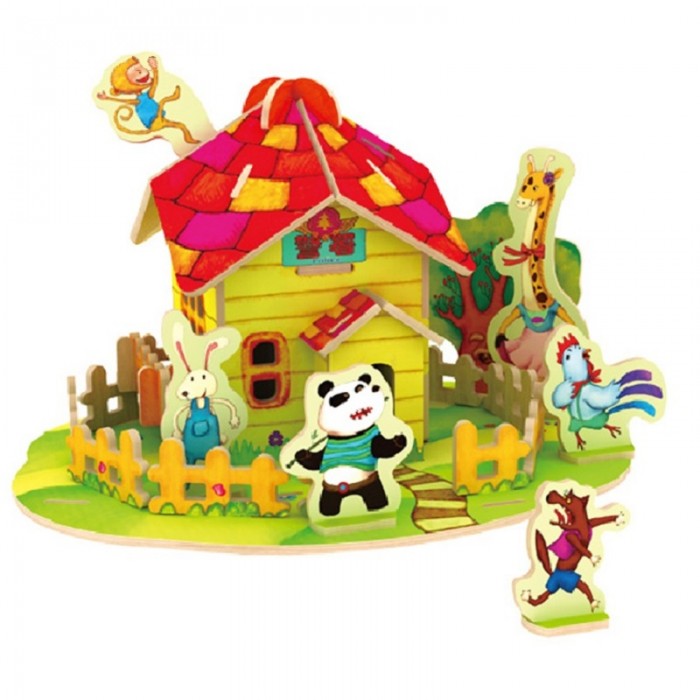 Police Office Forest Cabine - Puzzle 3D din lemn